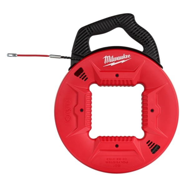 Kabel wciągany, spiralny, poliestrowy Milwaukee, 15 m, nieprzewodzący, ze zwijaną obudową