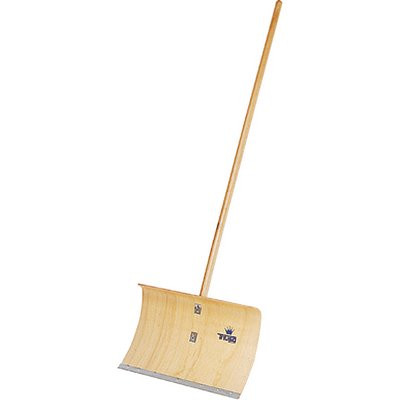 Triuso Schneeschieber Sperrholz lackiert 55cm m. Alu Profilkante Ovalstiel 150cm