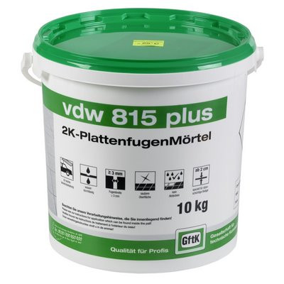 Gftk VDW 815 plus 2K-Fugenmörtel steingrau 10kg f. Keramik Platten
