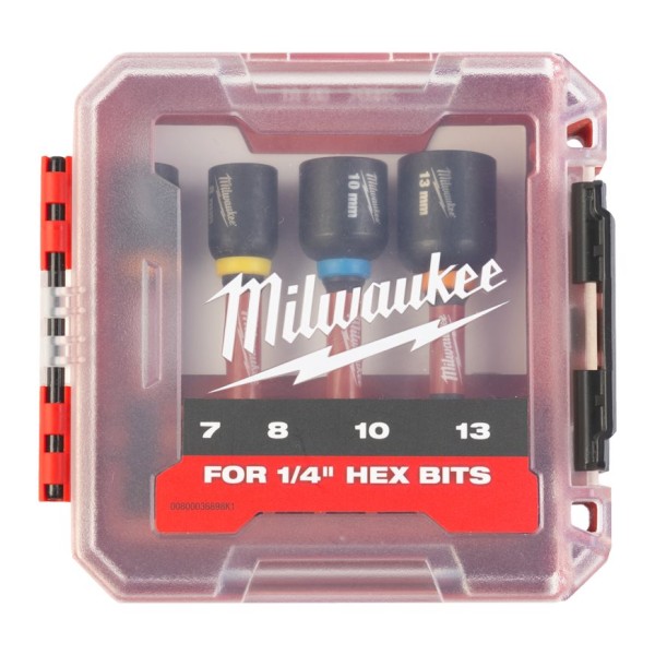 Milwaukee Shockwave socket wrench 1/4" set 4-piece