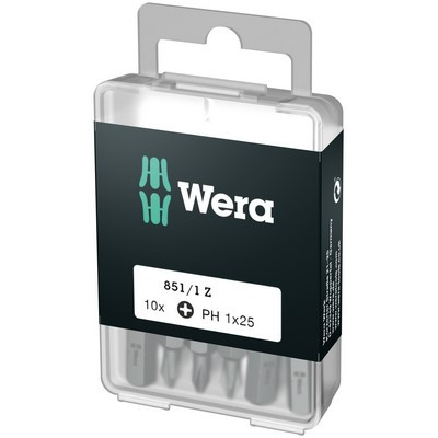 Wera 851/1 Z DIY Bits 10x PH 1x25mm 1/4" Sechskant - 05072400001