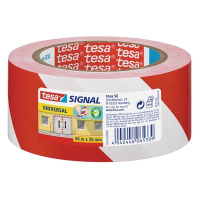 tesa® Signal UNIVERSAL Markierungsband 66mx50mm 20 Rot/Weiss - 58134