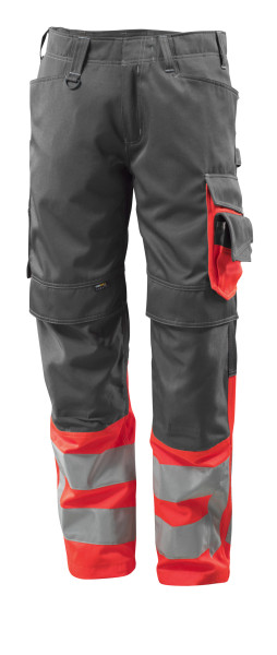 MASCOT® LEEDS Hose anthrazit/hi-vis Rot mit Knietaschen GR. 82C50