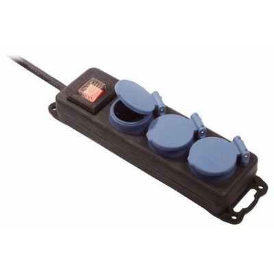 Schwabe 3-way distribution socket strip 230V 16A max. 3.5kW - H07RN-F 3G1.5 1.5m