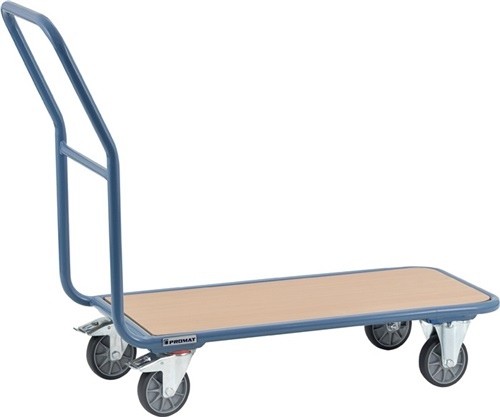 Plattformwagen Ladeflächen L850xB450mm Stahlrohr taubenblau Trgfähigkeit 200kg