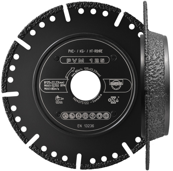 Samedia Dia-Trenn-u. Anfasscheibe PVM Ø125x22.23 für PVC-/KG-/HT-Rohre