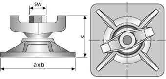 Betomax KIPP Kugelgelenkplatten B15 120x120x66mm vz.