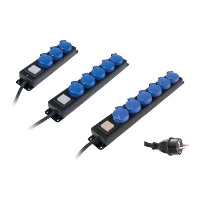 Schwabe 5-way distribution socket strip 230V 16A max. 3.5kW - H07RN-F 3G1.5 1.5m