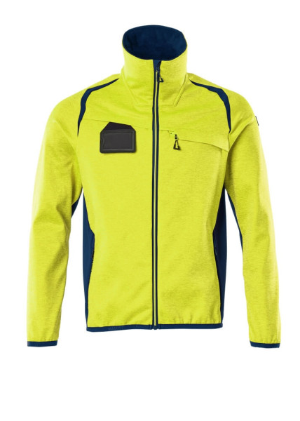 MASCOT® Fleecepullover m. Reißverschluss hi - vis gelb/dunkelpetroleum Gr. L
