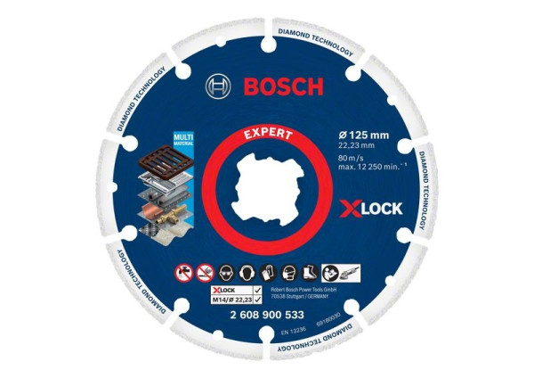 Bosch Trennscheibe Diamond MW Ø125x22,23mm Expert, X-LOCK
