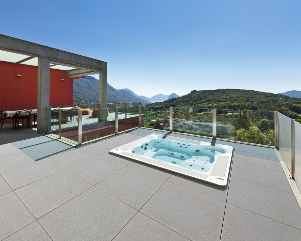 Platte Zena 80x80x5cm granitgrau geschliffen + kugelgestrahlt