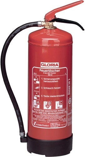 Powder fire extinguisher PD 6 GA 6kg A 233 B with continuous pressure fire class 34 C with wall bracket GLORIA
