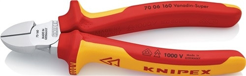 KNIPEX Seitenschneider 160mm VDE verchromt isoliert Kunststoffüberzug
