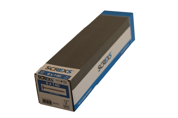 Wkręt konstrukcyjny do drewna SWG Vz Tx 30 6,0x140 z łbem podkładkowym - 90 sztuk