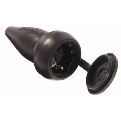 Schwabe Gummi-Kupplung schwarz 230V/16A schwere Ausführung m. Schutz.