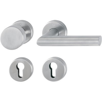 Hoppe FS handle set Amsterdam rosettes PZ version stainless steel