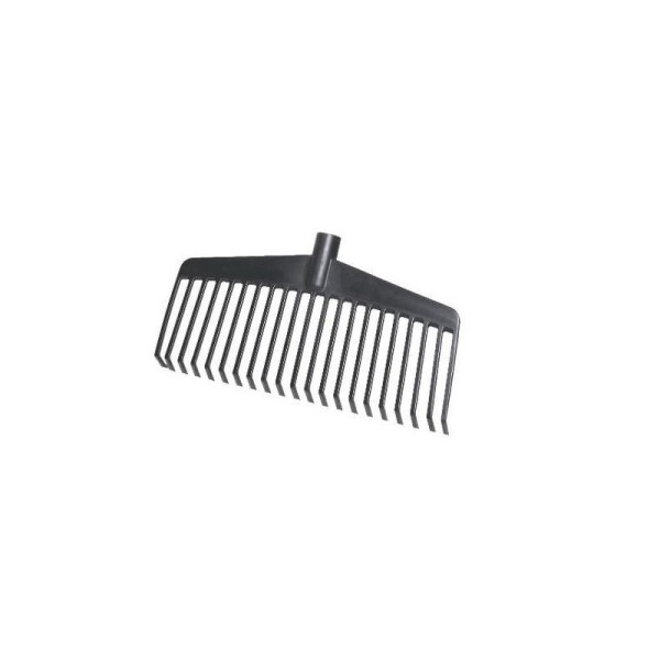 Ideal plastic leaf rake black without handle 21 tines