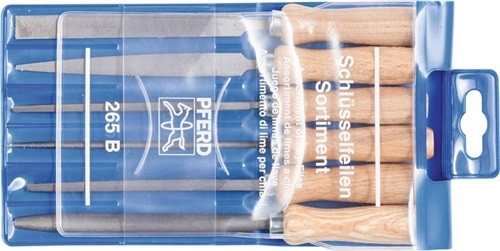 Schlüsselfeilensatz DIN 7283 A-F Hieb 2 L.100mm Buche PFERD