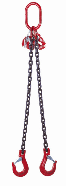 DoKett 2 Anschlagkette 2-strängig 8mm Gabelkopfhaken m. 2 Verkürzungshaken