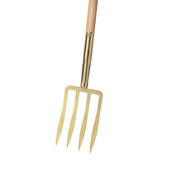 Ideal Spatengabel leicht gold 4 Lanzenzinken m. Eschen-T-Stiel 85 cm