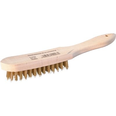 Triuso hand wire brush steel wire 4-row 28cm brass-plated