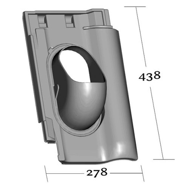 Klöber Venduct® Grundplatte o. Rohr KE0368 f. Braas Rubin 13V anthrazit.
