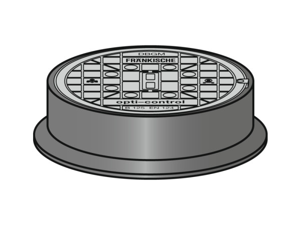 opti-control Schachtabdeckung Guss KL. B 125 ohne Lüftungsöffnung