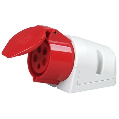 Kopp Wandsteckdose CEE 5-polig m. Deckel IP44 32 A 400 V