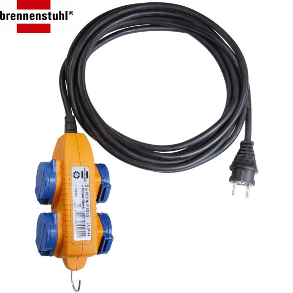 BS Baustellenkabel IP 44 m. Powerblock H07RN-F 3G1.5 5m schwarz