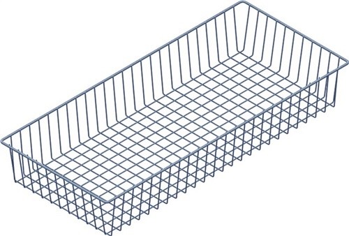 Kosz druciany 10705-00003 długość 80 cm głębokość 35 cm białe aluminium