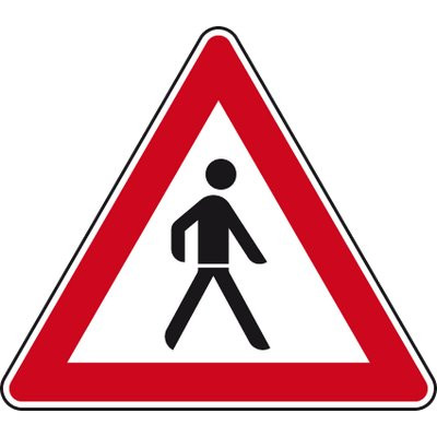 Traffic sign - Pedestrian SL 900 installation left 2mm flat RA 1