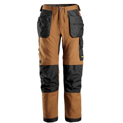 Snickers 6224 AllroundWork Canvas+ Spodnie robocze ze stretchem HT brązowo-czarne. Rozmiar 48
