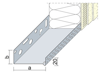Maisch Sockelprofil WDVS 90816 2.5m Alu 160 mm Trogform