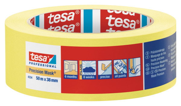 tesa® Professional Präzisionskrepp Plus 50mx38mm gelb - 4334