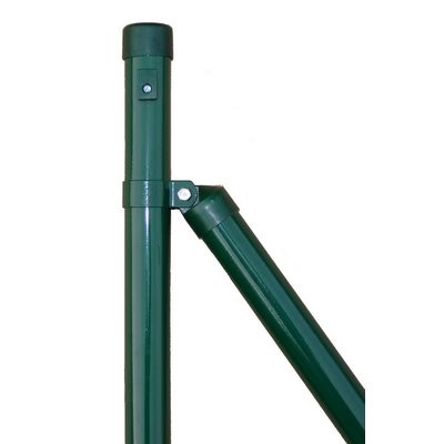 Strebe 40x1500mm m. Schelle 40mm verzinkt u. pulverbeschtet grün RAL 6005