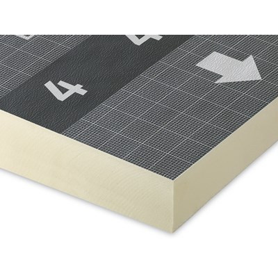 BauderPIR FA G20 - 4 without fold, gradient 2%, 1200x1200x105/130mm aluminum cover sheet.