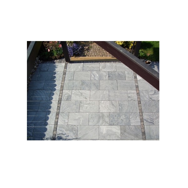 Lagotrade QUARZIT Silver Grey 80x40x3 cm Natursteinplatten