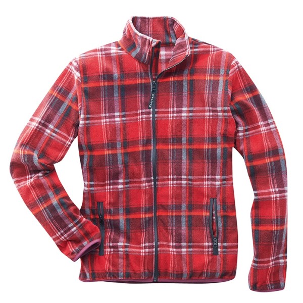 Scheibler Fleecejacke Dolomit rot-kariert Gr. XL