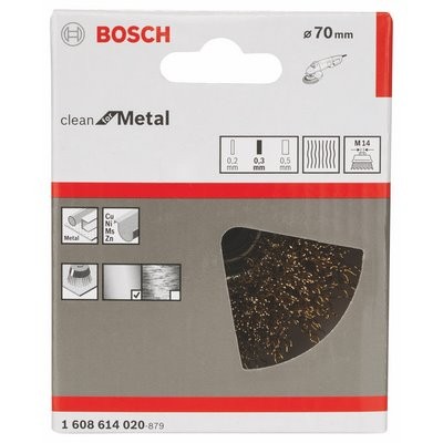 Bosch Topfbürste vermessingt 0.3mm gewellter Draht Ø70mm