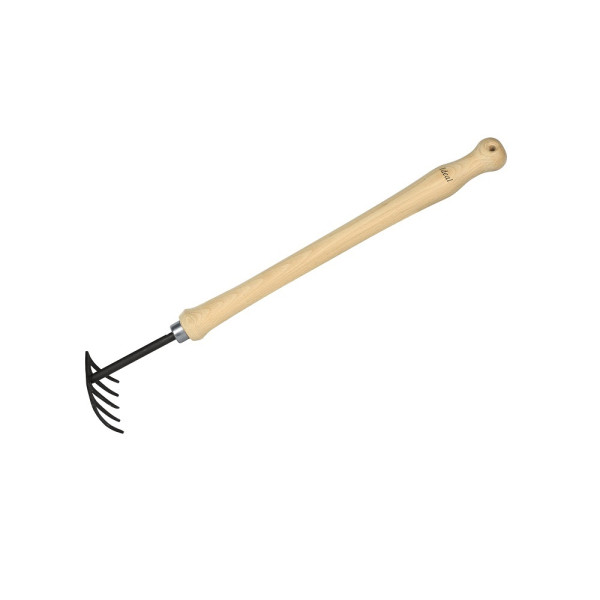 Ideal hand rake 5 tines 40 cm beech handle hand-hardened