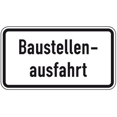 Verkehrszeichen - Baustellenausfahrt 330x600mm 2mm flach RA 1