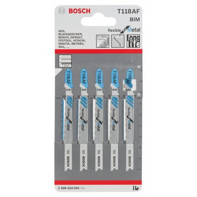 Bosch Stichsägeblatt f. Metall T 118 AF BIM 5er-Pack