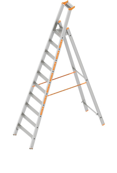 Layher TOPIC 1064 Stufenstehleiter 10 Stufen eins. beg. L 3.20m - 1064.010