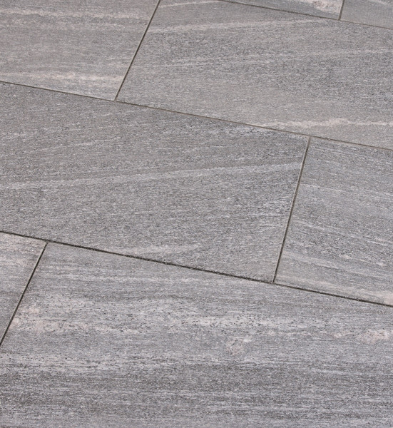 SELTRA plate Biasca satin 120x40x3cm silver-grey-lined Gneiss China