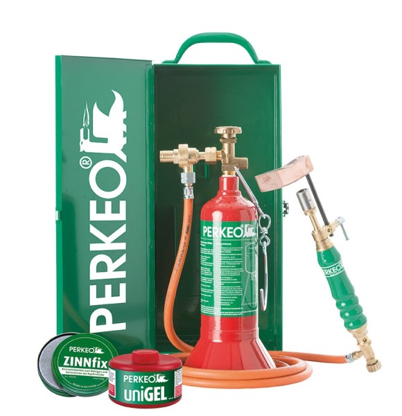 Easybox Weichlötanlage Unigel Zinnfix +Mütze,Hfm-gekr,2,5m-Schl.G3/8""LH