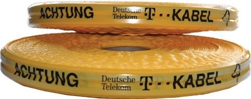 Trassenwarnband Aufdruck A.Deutsche Telekom T-Kabel B.50mm L.250m gelb