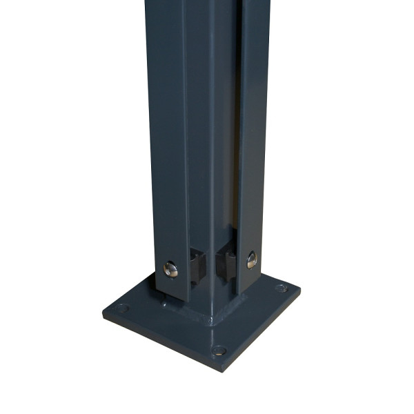 Eckpfosten m.Bodenp. vz/ant 60x60x1080mm für Flacheisenleiste