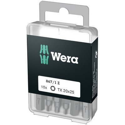 Wera 867/1 DIY TORX Bits 10x TX 20x25mm 1/4" Sechskant - 05072408001