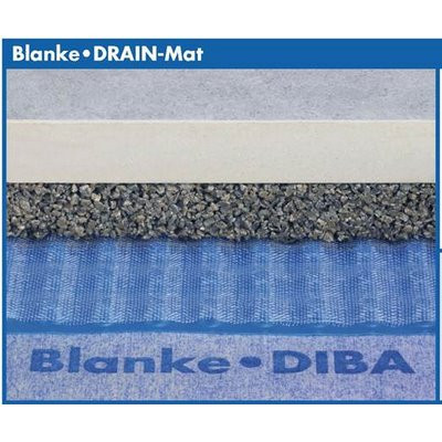 Blanke Drain-MAT m. Gitter blau 15x1m Rolle Dicke 8mm