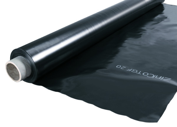ZinCo Trenn- u. Gleitfolie TGF 20. Maße 8 x 25 m. 0.2 mm. schwarz